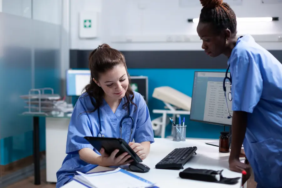 Healthcare clinic with modern IT systems